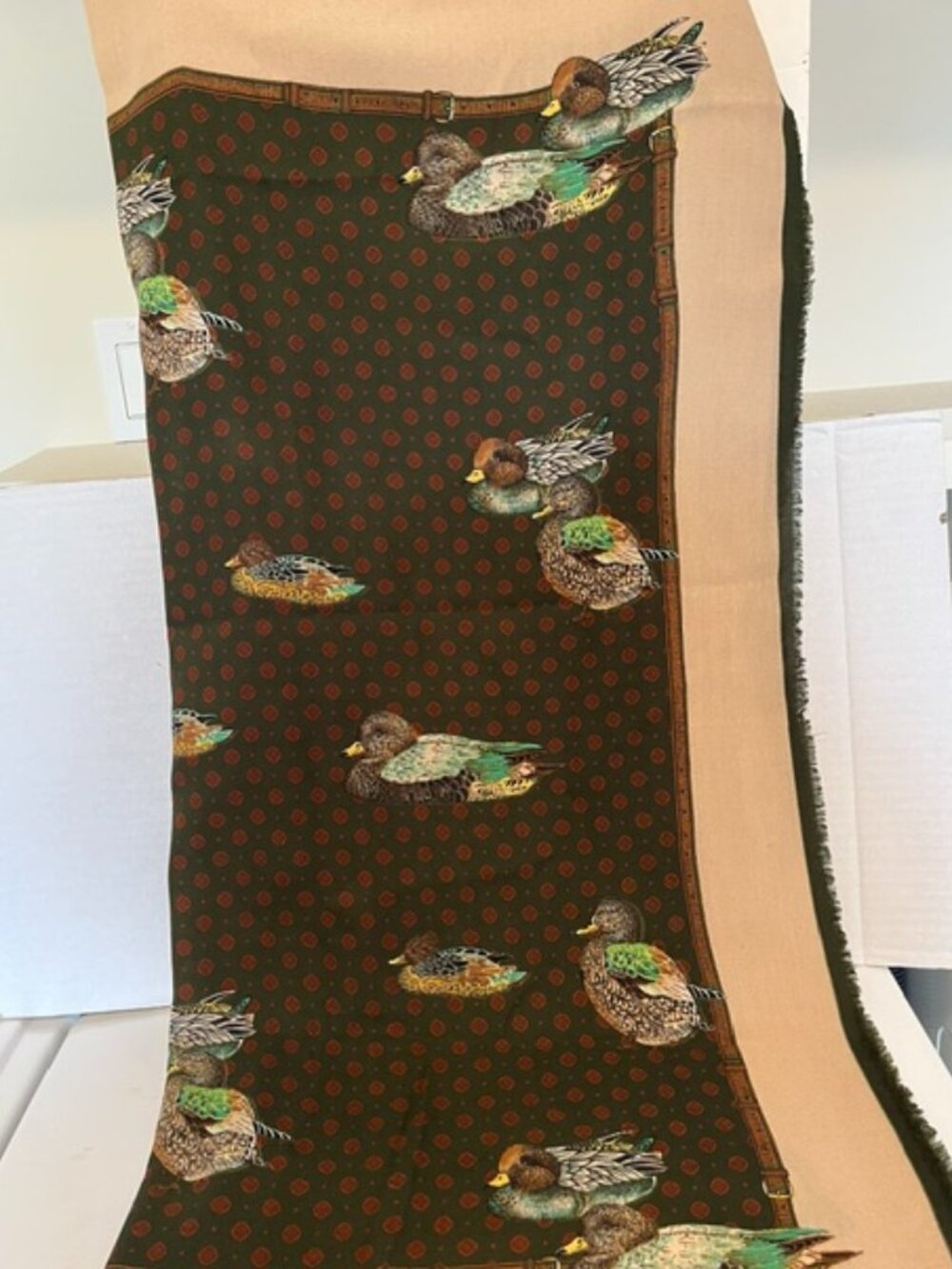 Vintage ducks print scarf.